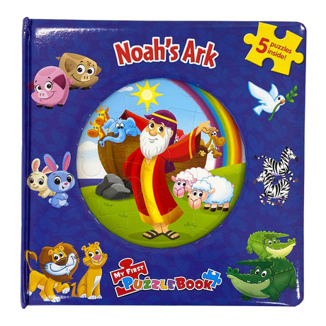 Phidal Noah's Ark My First Puzzle Book - Jigsaw Puzzles for kids, 10-page board book, 5 puzzles to enjoy Phidal