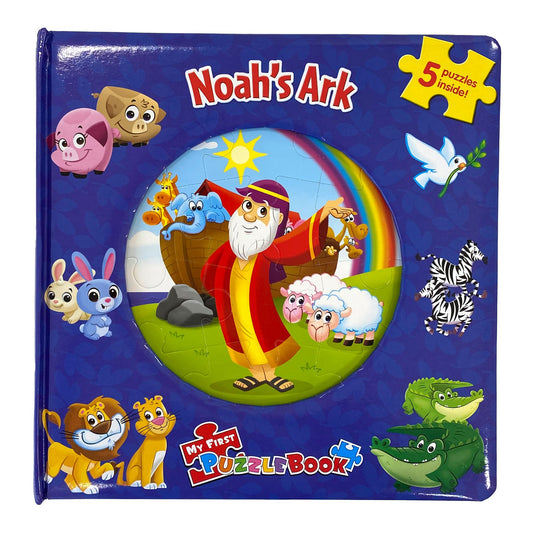 Phidal Noah's Ark My First Puzzle Book - Jigsaw Puzzles for kids, 10-page board book, 5 puzzles to enjoy