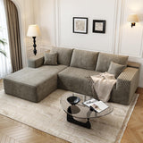 107.5" Cloud Modular Sectional Sofa Couch with L-Shape Chaise,Modern Minimalist Upholstered Couches for Living Room Bedroom,Deep Seat Corner Couch，No Assembly Required (Camel,Left Facing Chaise) Settab