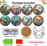 mrpwnle 8 PCS Diamond Painting Art Coaster Set with Holder Diamond Art Coasters DIY Hummingbird Diamond Painting Coasters Kit for Adults Beginners Bird Diamond Art Coasters Crafts Supplies mrpwnle
