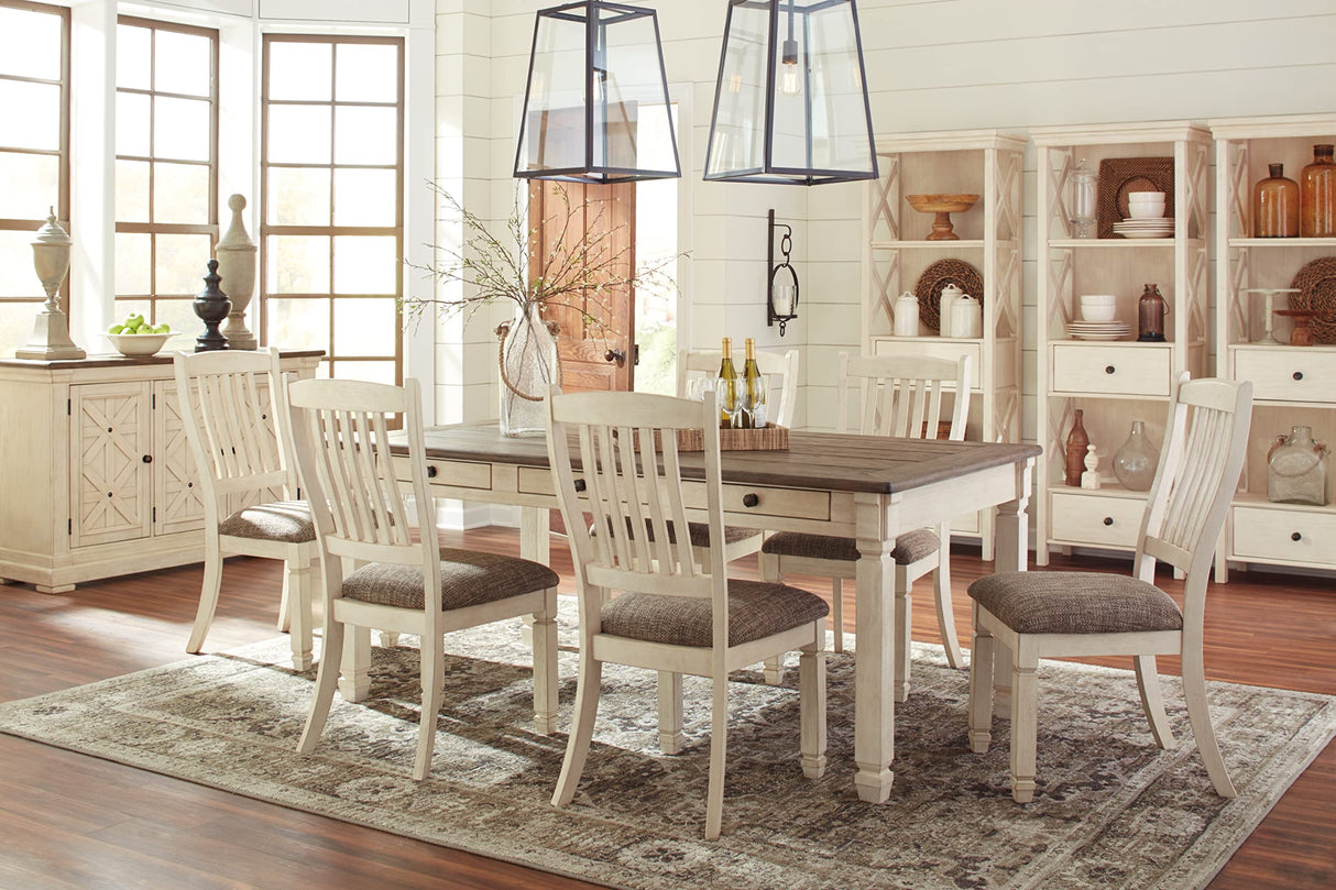 Signature Design by Ashley Bolanburg Farmhouse Dining Table with Drawers, Seats up to 6, Whitewash Signature Design by Ashley