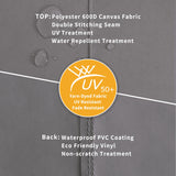 Easy-Going Patio Coffee Table Cover Small Outdoor Rectangular Table Cover, UV Resistant Waterproof Patio Furniture Cover (48" Lx28 Wx16 H, Gray/Dark Gray) Easy-Going