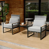 AECOJOY Outdoor Metal Chaise Lounge Chair, Convertible Patio Armchair with Cushions, Adjustable 5-Position Sun Recliner with Full Flat Tanning Function for Outside, Pool, 1 Pack AECOJOY