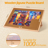 Pulchra 1000PCS Wooden Jigsaw Puzzle Board with Adjustable Bracket Portable Puzzle Table | Puzzle Organizer Boards Storage Accessories for Adults