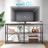 VIVOHOME 55 Inch Entryway Console Table, Narrow Industrial Sofa Table Behind Couch with 3-Tier Storage Shelves, Metal Frame, Easy Assembly, for Hallway, Living Room VIVOHOME