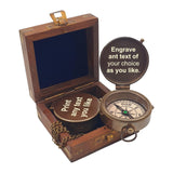 Personalized Compass, Custom Engraved Handmade Working Compass, Gifts for Men for Anniversary Fathers Day Christmas Birthday Valentines Day and Graduation Baptism Royalmart