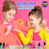 Toy Unicorn Nail Art for Girl 7-12, FunKidz Size 17.91Wx12.4L Ultimate Glamour Peelable Nail Polish Kit for Kids Fingernail Set Party Gifts FUN KIDZ