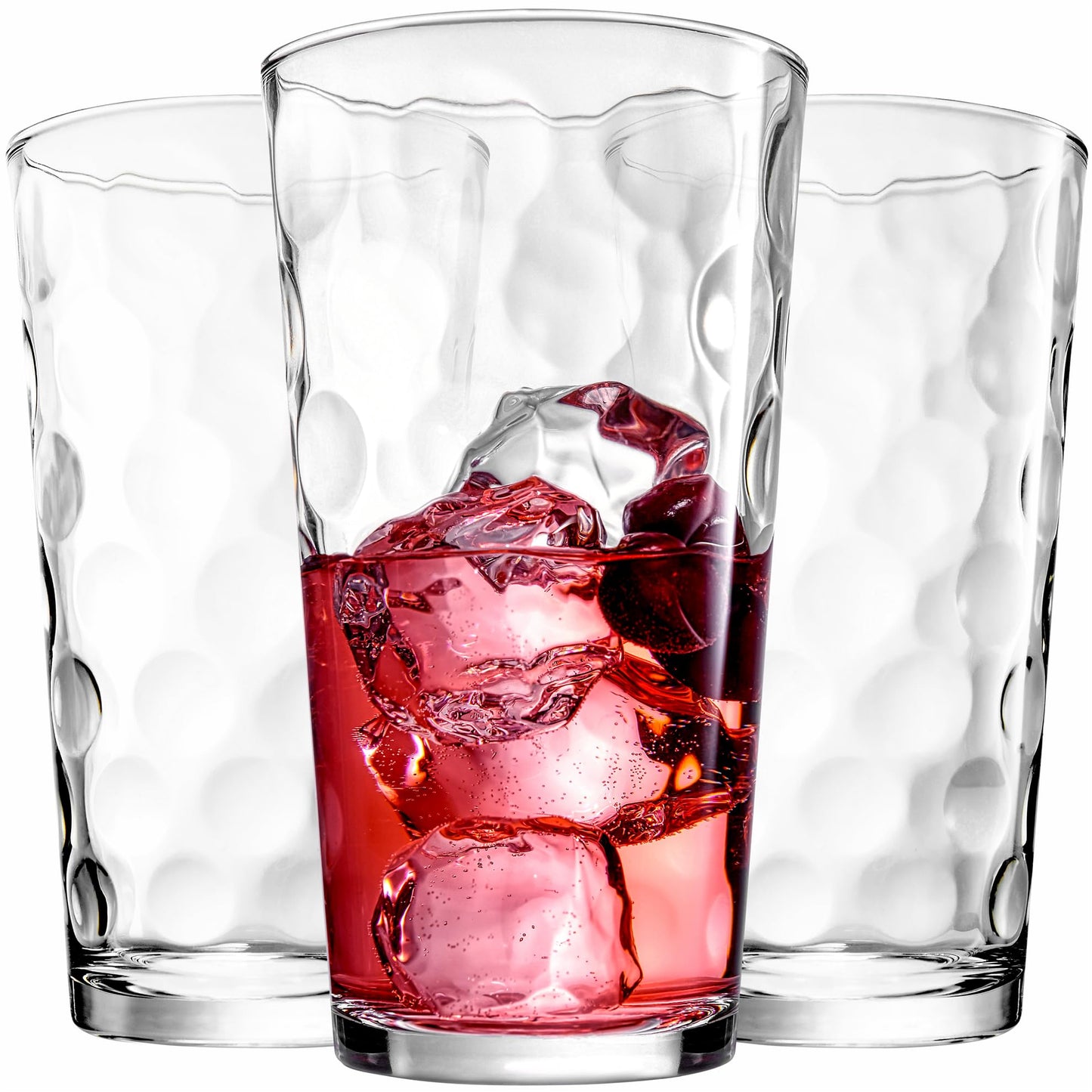 Highball Drinking Glasses Set of 10 Glass Cups by Home Essentials, 17 Oz. Glassware, for Water, Juice, Cocktails, Iced Tea