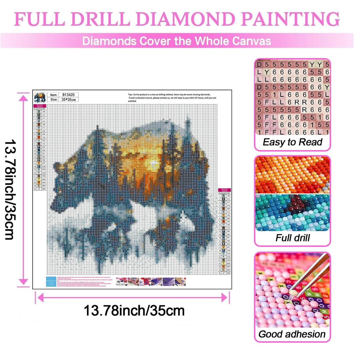 DIYCYCY Forest Bear Diamond Art Kits for Adults,DIY 5D Diamond Painting Kits for Beginners, Round Full Drill Diamond Dots Paintings,Diamonds Pictures Gem Art for adults Crafts Home Decor 13.78x13.78in DIYCYCY