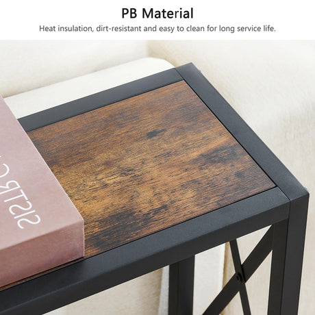Gewudraw Console Table with 2 AC Oulets & 2 USB Ports, 41.8" Narrow Sofa Table, Entryway Table, Industrial Sofa Table for Hallway, Living Room, Bedroom, Long Console Table, 6.5 Feet Power Cord Gewudraw