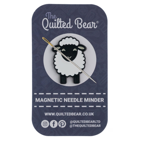 The Quilted Bear Needle Minders - Magnetic Enamel Needle Keeper for Sewing Pins, Sewing Needles, Embroidery Needles, Cross Stitch Needles - Sheep The Quilted Bear