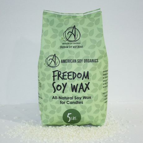 American Soy Organics Freedom Soy Wax Beads for Candle Making - Natural Candle Making Supplies - Paraffin-Free, Beeswax-Free Candle Wax for Container Candles, Tealights and Wax Melts, 5 lbs American Soy Organics