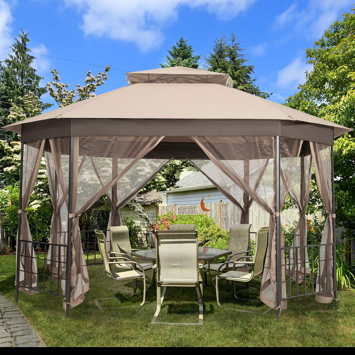 Tangkula 10 x 12 Ft Patio Gazebo - Thumbnail 3