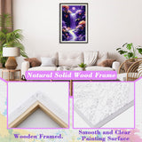 Skyboda Paint by Numbers Kits for Adults Beginners Framed Canvas, Adult Paint by Number Kit, Moon Waterfall Easy Painting by Numbers for Adults Framed Crafts 8x12in Skyboda