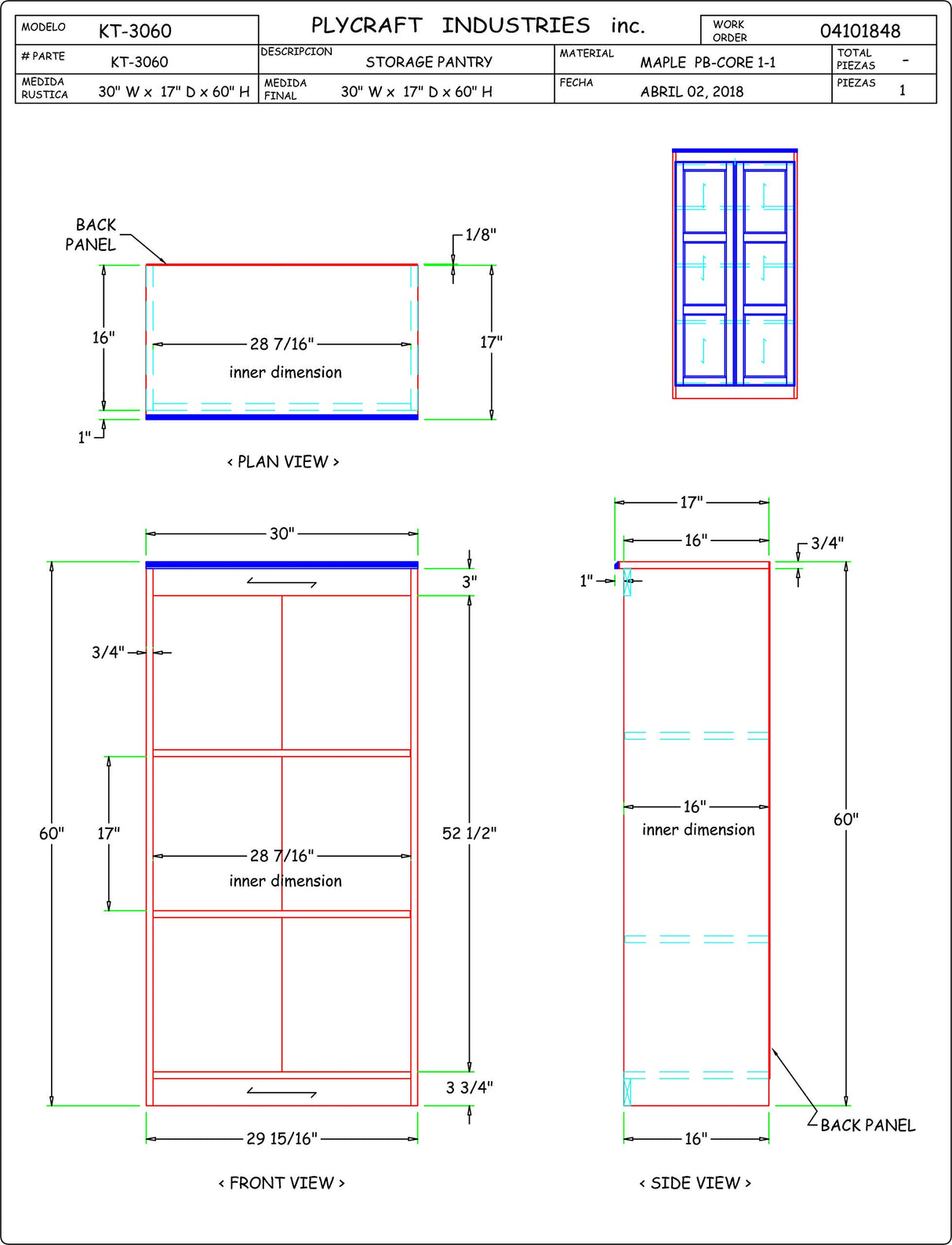 Concepts in Wood KT613A Storage Cabinet for Office or Pantry (Oak) Concepts In Wood
