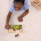 Melissa & Doug Dinosaurs 4-in-1 Wooden Jigsaw Puzzles in a Storage Box (48 pcs) - FSC Certified Melissa & Doug