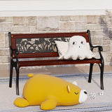 Sophia & William Outdoor Kids Bench Patio Mini Sized Garden Bench with Wooden Seat and Cast Iron Backrest for Porch, Lawn, Backyard and Indoor Sophia & William