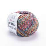YarnArt Jeans Tropical – Variegated Cotton Acrylic Blend Yarn, 50g (1.76 oz), 174 yds – Soft, Durable & Lightweight Fine Yarn for Amigurumi, Crochet, Knitting & DIY Projects (612) YarnArt