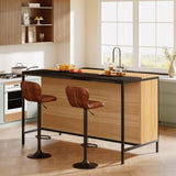 Tribesigns 62" Kitchen Island with Seating and 6 Cube Storage, Breakfast Counter, Modern Large Home Bar Table for Dining Room Kitchen Tribesigns