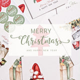 Merry Christmas Cards Boxed with Envelopes Set of 20 Cards - Woodlands Watercolor Designs on Heavy Duty Card Stock - 5x7 Inches Blank Inside - Bulk Christmas Cards with Matching Stickers Paper Play