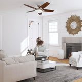 Honeywell Ceiling Fans Carmel Modern 48 Inch Ceiling Fan with Light, Remote Control Fan, LED Indoor Fan with 5 Blades, Redwood and Brown Rosewood Blade Finish Options, Brushed Nickel (50196-01) Honeywell