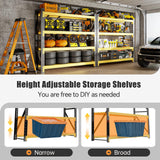 IYANEN 4000LBS Storage Shelves Heavy Duty, 48" W Metal Garage Shelving Units, 4 Tier Adjustable Shelf, Garage Storage Shelves Rack, Industrial Shelving for Warehouse, Basement,48" W x 20" D x 79" H IYANEN