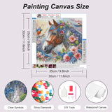 FHBUBPUP 5D Diamond Painting Kits for Adults, Horse Diamond Art Kits for Adults Beginners - DIY Full Drill Round Diamond Dot Gem Art, Craft Gift Suitable for Home Wall Decoration 12×12Inch FHBUBPUP