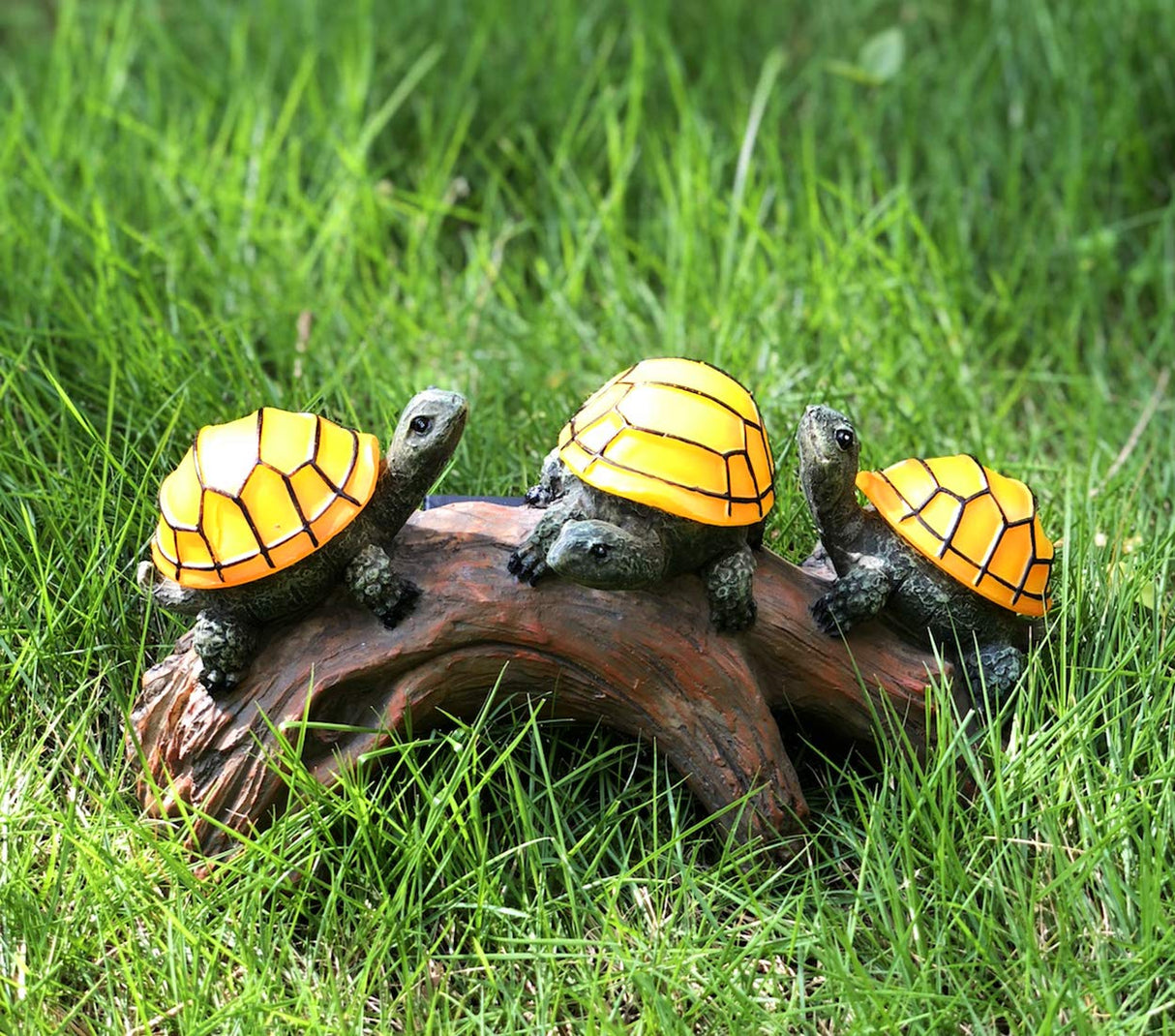 TIBLEN Solar Powered Turtles on Log Outdoor Decor - LED Garden Light, Outdoor Statues, Gifts for Mom, Grandma, Birthday - Turtle Solar Light for Outdoors TIBLEN