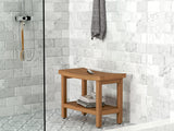 AquaTeak Patented 24" Sumba Teak Shower Bench with Shelf AquaTeak
