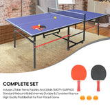 8FT Mid-Size Table Tennis Table, Professional Foldable Ping Pong Table for Indoor & Outdoor with Net, 2 Table Tennis Paddles and 3 Balls - Perfect for Family Game Rooms DUDUSHIMAN