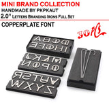 PKPKAUT 30Pcs 2" Letters Custom Wood Branding Iron Personalized for Wood Working, Leather Hats, Steak, BBQ Brander & Bread Logo, Personalized Steak Branding Iron for Food (12" Forged Handle) PKPKAUT