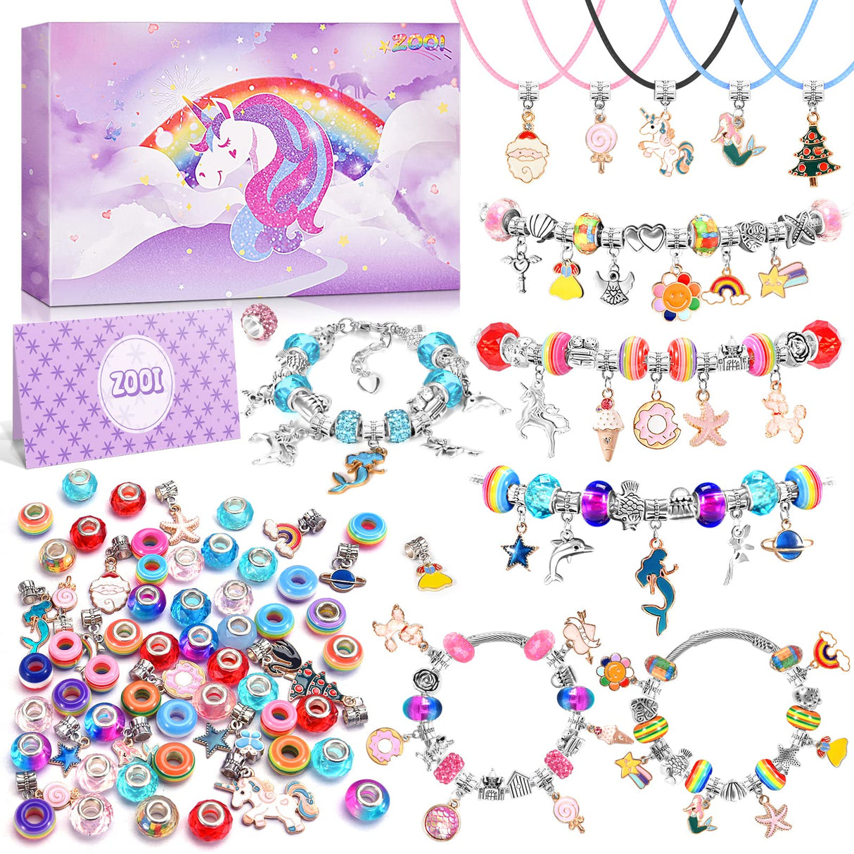 ZOOI Bracelet Making Kit, Arts and Crafts for Kids Girls Ages 8-12, Jewelry Making Kit, Gifts for 10-12 Year Old Girls, 9 Year Old Girl Gifts, Art Supplies for Kids 9-12 Gift for Teenage Girl ZOOI