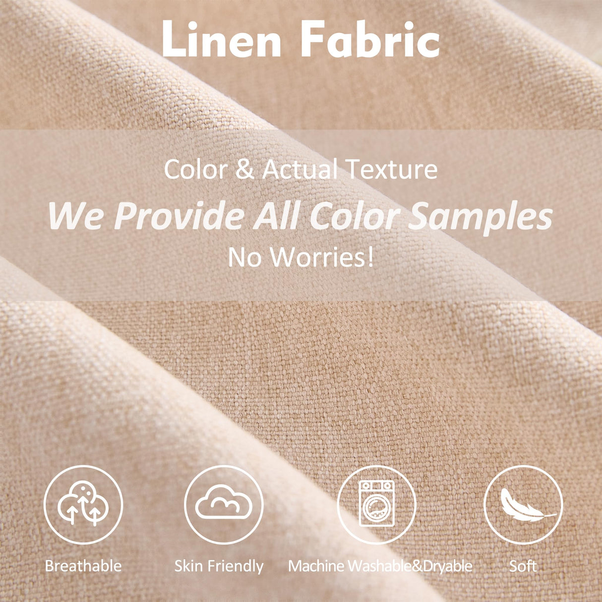 GOSUHI 108" U Shaped Couch, Modular Sectional Sofa, 3-Seater Comfy Cloud Couch with Movable Ottoman, Deep Seat Couches for Living Room, Linen, Beige GOSUHI