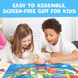 United States Puzzles for Kids Ages 4-6 - Educational Toys for Boys & Girls - 70Pcs USA Map Kids Puzzle with 50 States & Capitals - Christmas Gifts for Kids - Floor Jigsaw Puzzles Momo & Nashi