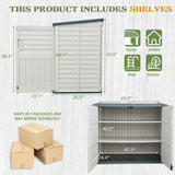 Greesum Outdoor Resin Storage Shed, 34 Cu.ft Horizontal Outdoor Storage Box Waterproof for Garden, Pool Storage, White Greesum