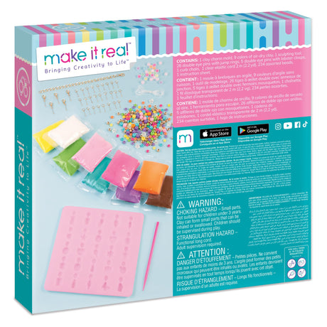 Make It Real:Clay Charm DIY Jewelry Kit - Make 30+ Clay No Bake Charms to Attach to Your Chain, Arts & Crafts, Girls & Kids Ages 8+ Make It Real