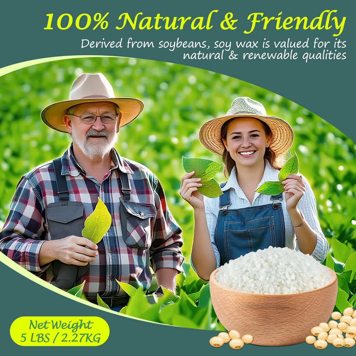 SWIGRANCE Soy Wax Pellets 5LBS / 2.27kg, Natural Soy Candle Wax Candle Making Supplies, for Making Pillars, Container and Molded Candles, Cire de SOJA SWIGRANCE