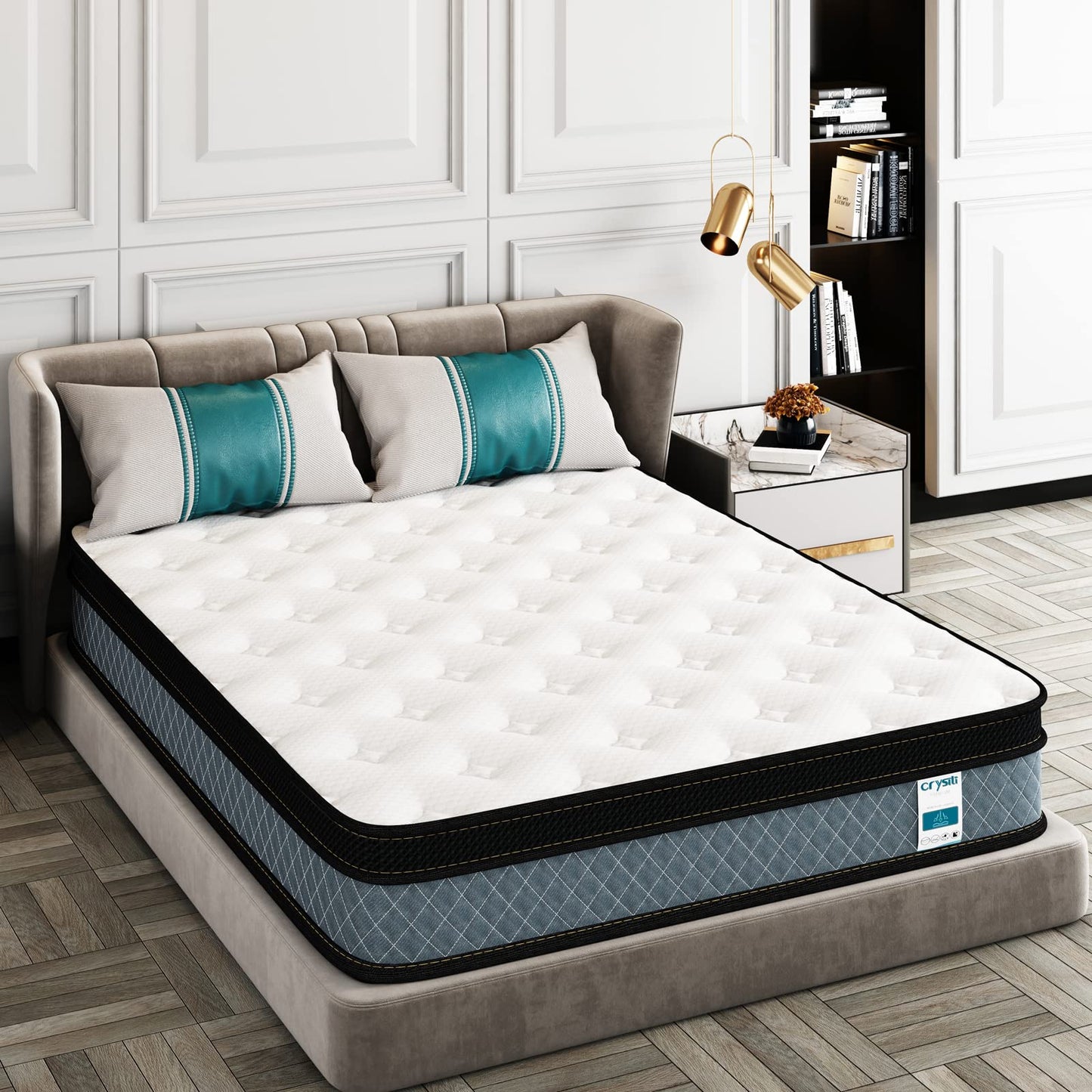 Crystli Full Mattress, 10 Inch Memory Foam Mattress with Innerspring Hybrid Full Size Mattress in a Box Pressure Relief & Supportive Double Mattress 100-Night Trial 10-Year Support