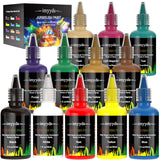 imyyds Airbrush Paint, 12 Color Acrylic Airbrush Paint Set, Water Based Read-to-Spray Air Brush Painting Set, Spray Paint Kit for Papers, Canvas, Wood, Model imyyds