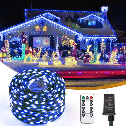 QZYL 410 FT Christmas Lights Outdoor, 1000 LED Long Blue Christmas Lights Decorations, Waterproof Christmas Tree Lights, Remote Control Christmas Fairy Lights for Garden Patio Holiday Christmas Decor