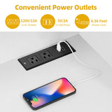 DWVO 71" Tall Kitchen Pantry Cabinet with Charging Station, Kitchen Hutch Storage Cabinet with Drawers, Farmhouse Freestanding Cabinets for Dining Room, White Rustic Oak DWVO