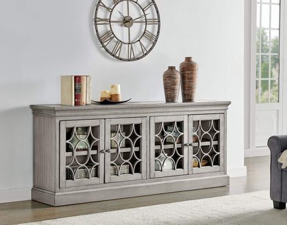 Martin Furniture Felicity 4 Door Console, Gray - WoodArtSupply