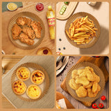 200pcs Air Fryer Disposable Paper Liner, Non-Stick Disposable Air Fryer Parchment Paper Liners, Baking Paper for Air Fryer Oil-Proof, Water-Proof, Food Grade Parchment（6.3" in Bottom, 7.9" on top） Adhjito