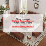 FiveWillowise Square Leather Ottoman with Storage, Leather Coffee Table Ottoman with Lift Top, Large Upholstered Footrest Stool Toy Box Storage for Livingroom Bedroom, Brown FiveWillowise