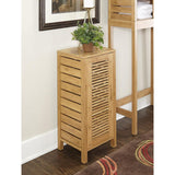 Linon Bracken 3 Shelf 1 Door Bathroom Storage Floor Cabinet, Bamboo Natural Bamboo Linon