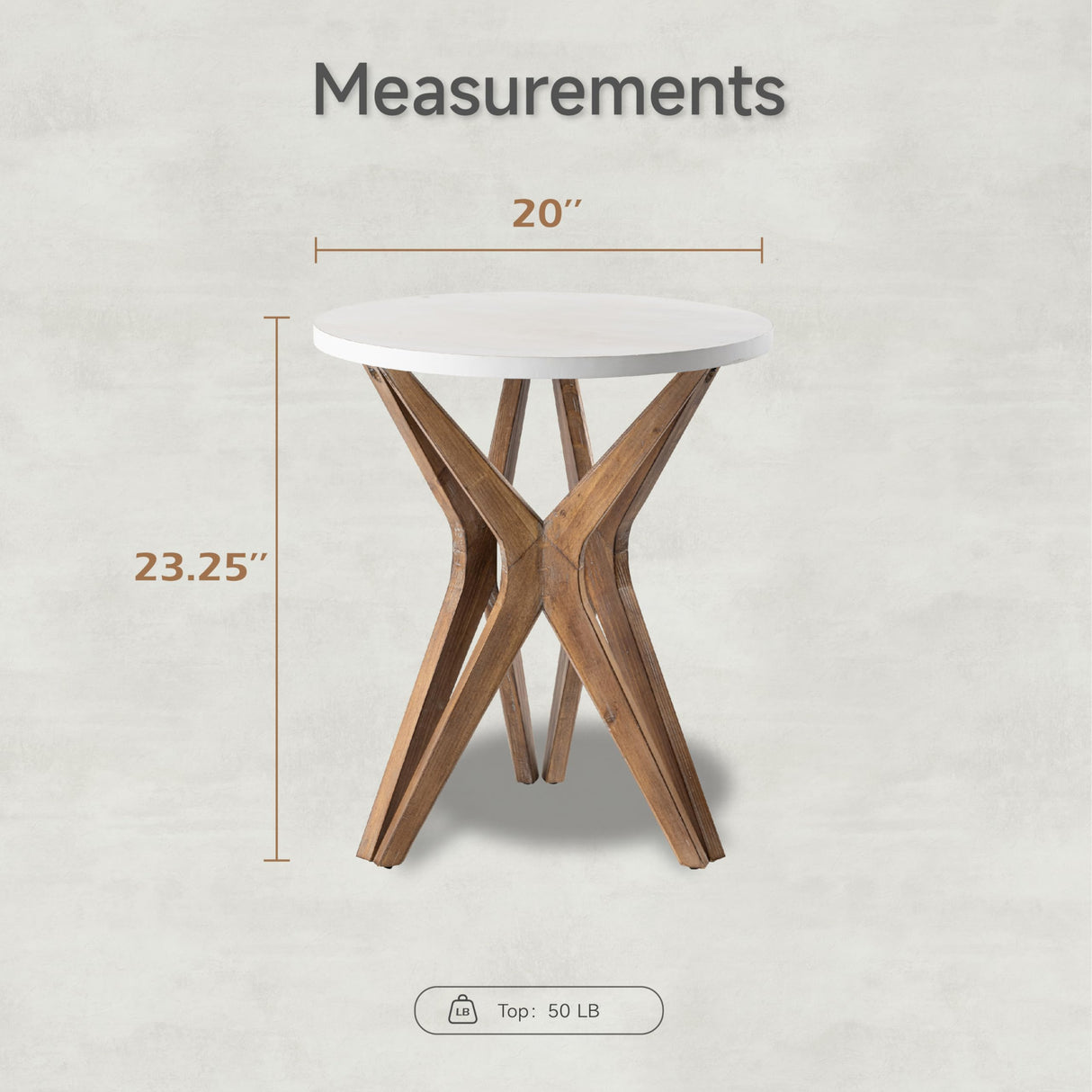 LONYKE Pedestal Farmhouse End Table, Distressed Top with Tripod Base Bedside Table for Living Room, Modern, Boho Decor, Round (1 Pack, White & Walnut) LONYKE