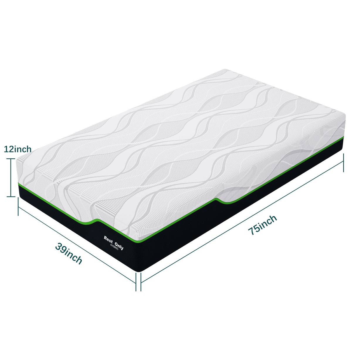 Rest Only Twin Mattress for Pressure Relief, 12 Inches Cooling Gel Memory Foam Hybrid Mattress, Twin Bed Mattress with Individual Pocket Spring for Motion Isolation, Medium Firm RO REST ONLY