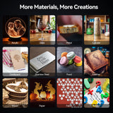 Laser Engraver, JL7 60W Laser Cutter 10W Output Powerful Laser Engraving Machine with Air Assist, APP Supported Cutter, High Accuracy and Speed 400*400 mm Size for Wood, Metal, Leather, Acrylic, Glass Woxcker