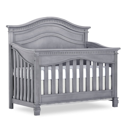 Evolur Cheyenne 5 in 1 Full Panel Convertible Crib, Storm Grey 58.25x31.25x53 Inch (Pack of 1)