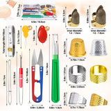 CousDUoBe Sewing Thimble Kit,thimbles for Hand Sewing，Needle threaders，Seam Rippers for Sewing，Measuring Tape and Thread Snips, Hand Embroidery Craft（Complete Sewing Kit） CousDUoBe